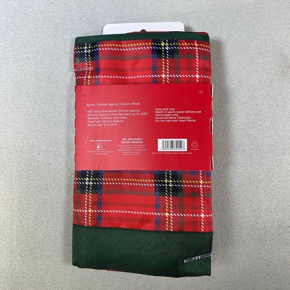 cook with color holiday apron kit NEW Gift Set Christmas silicone utensils - Picture 2 of 3